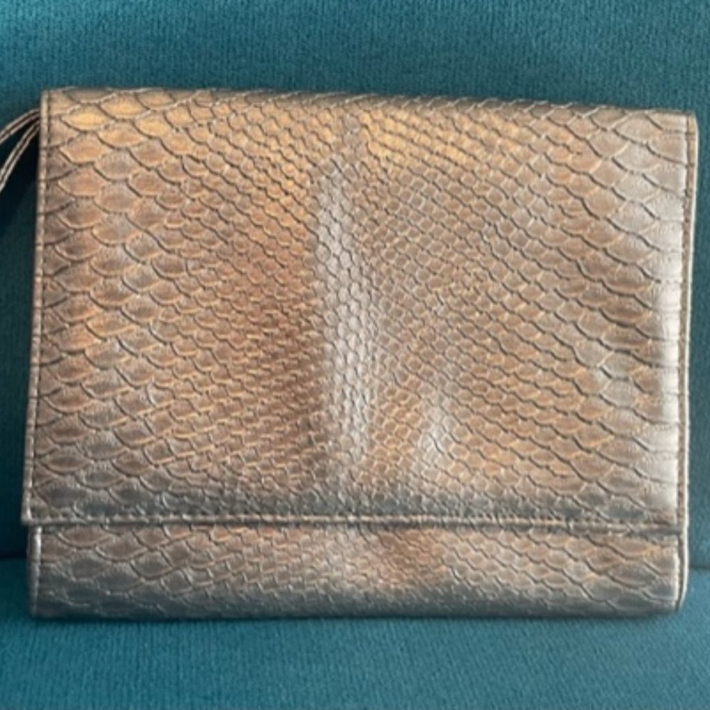 Faux Snakeskin Wristlet